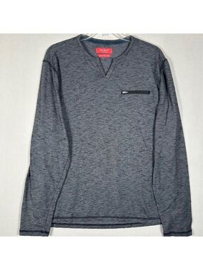 Bruno Milano Men's Casual Large Gray Longsleeve Shirt with Chest Zipper